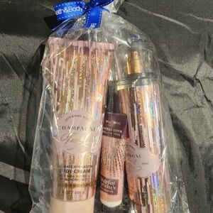 Bath & Body Works Champagne Toast Set with Pink and Gold Accents